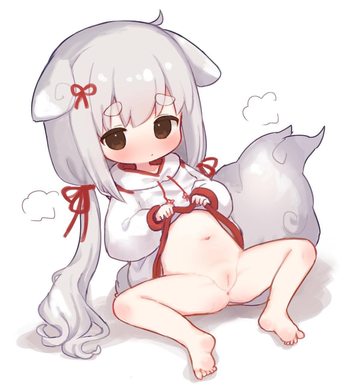 animal_ears anus bottomless konununui loli pussy tail