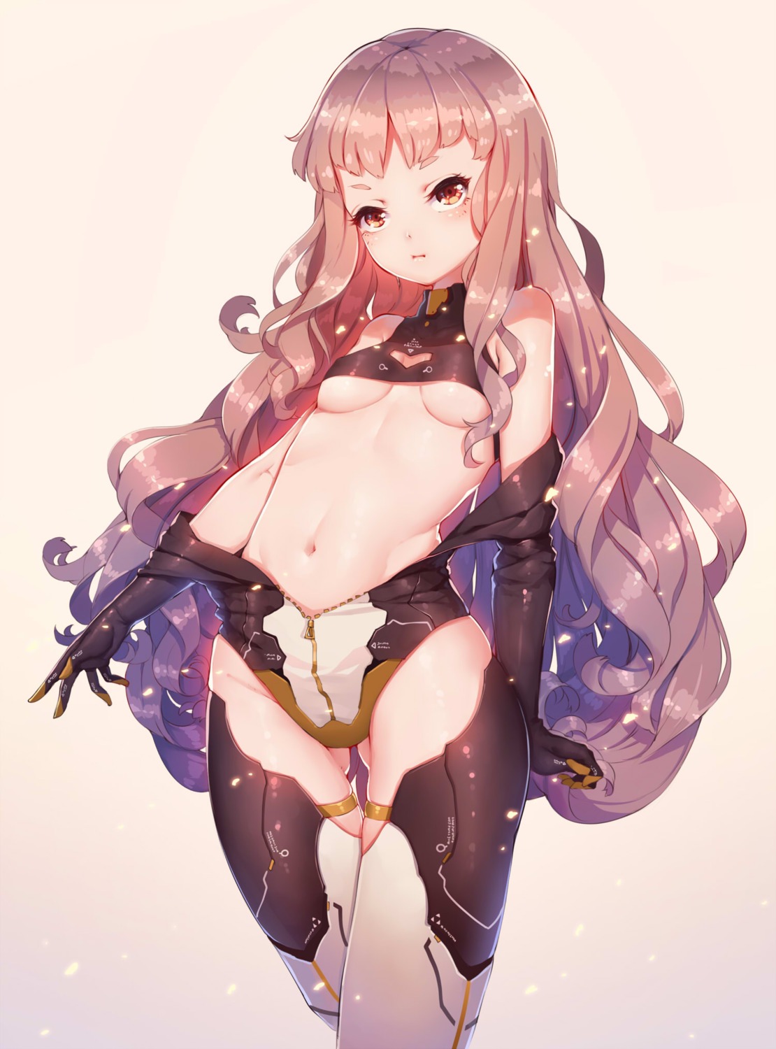 bodysuit fangxiang_cuoluan open_shirt thighhighs underboob undressing