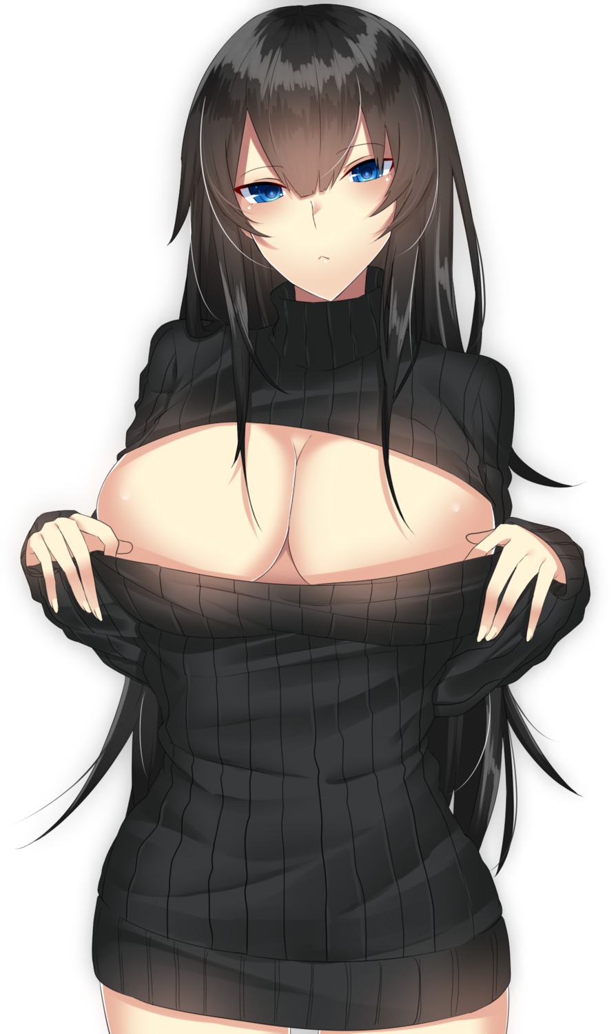 cleavage no_bra onineko-chan sweater undressing