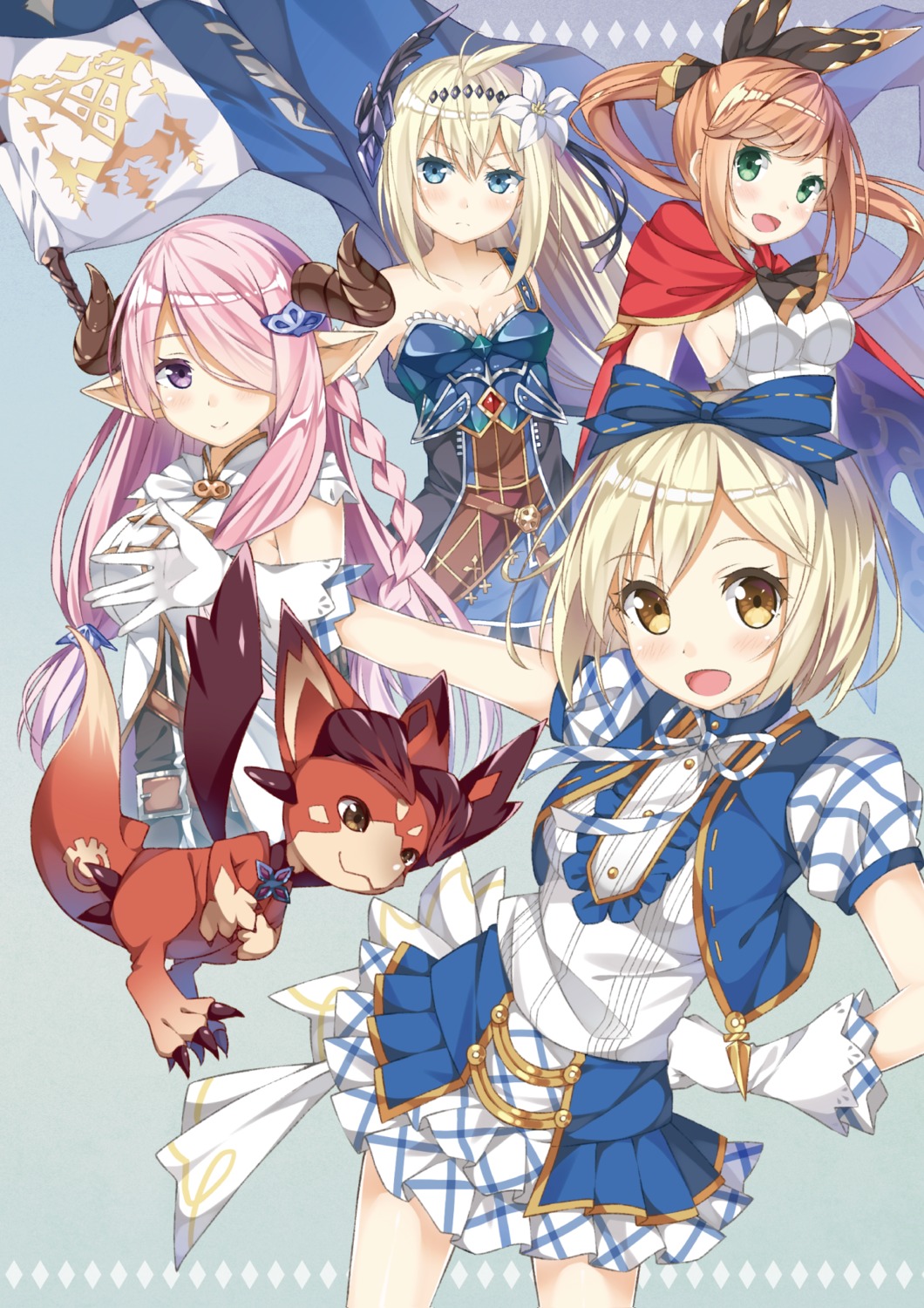 armor clarisse_(granblue_fantasy) cleavage djeeta_(granblue_fantasy) granblue_fantasy horns jeanne_d'arc jeanne_d'arc_(granblue_fantasy) narumeia_(granblue_fantasy) pointy_ears taiyaki vee_(granblue_fantasy)