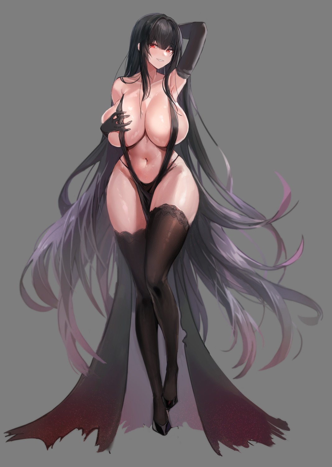 breast_hold dress no_bra pong_0012 thighhighs transparent_png