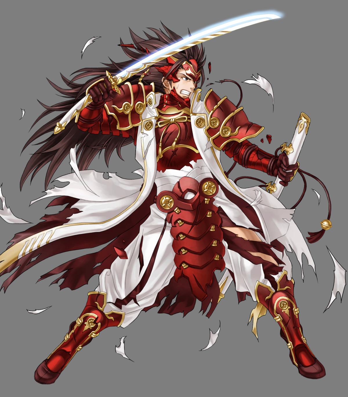 armor fire_emblem fire_emblem_heroes fire_emblem_if kita_senri nintendo ryoma_(fire_emblem) sword torn_clothes transparent_png