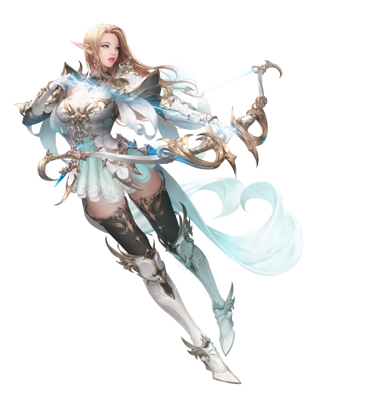 armor daeho_cha heels pointy_ears thighhighs weapon