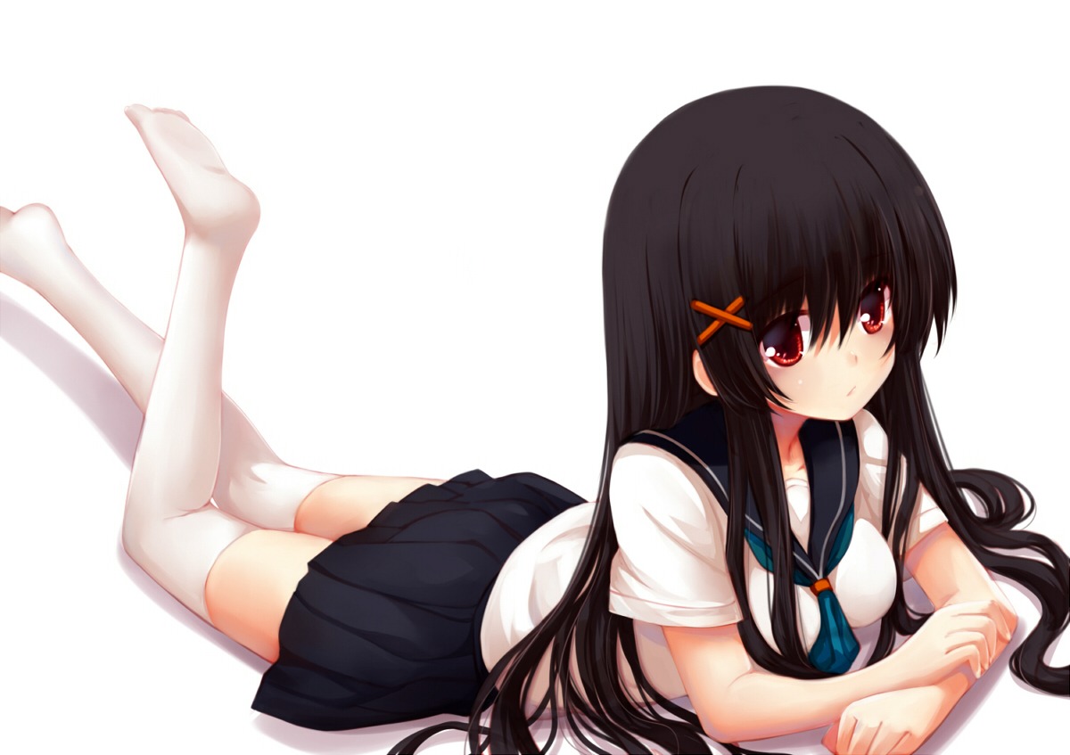 feet huohai seifuku thighhighs