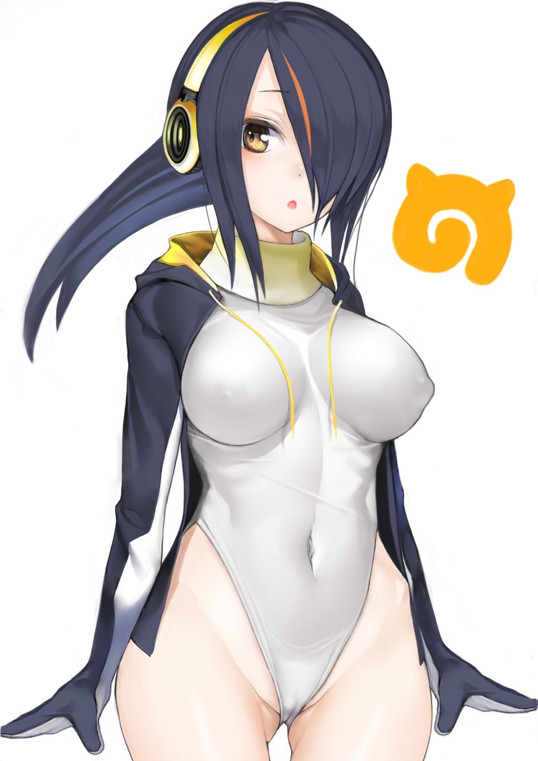 cameltoe emperor_penguin erect_nipples headphones kemono_friends leotard nyatabe