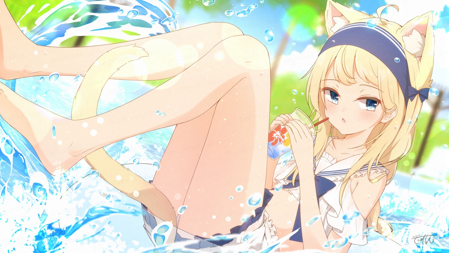 animal_ears bikini coreytaiyo nekomimi swimsuits tail