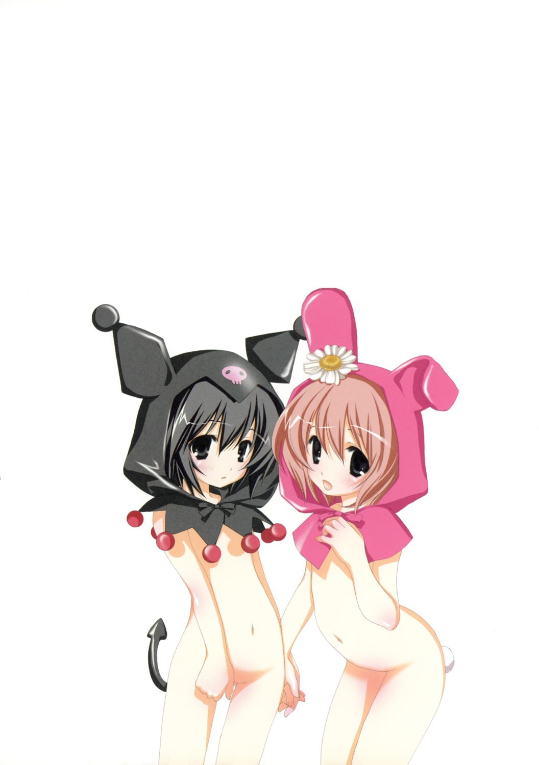 bunny_girl kyougetsutei loli miyashita_miki naked paper_texture tail