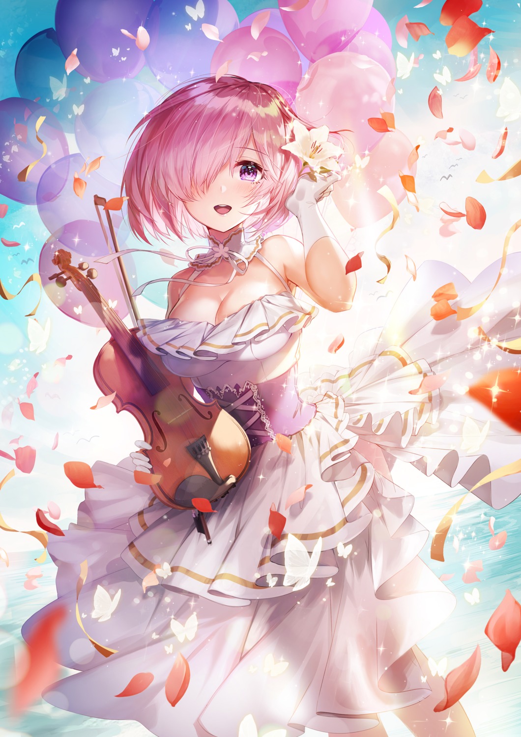 apple_caramel dress fate/grand_order mash_kyrielight no_bra see_through