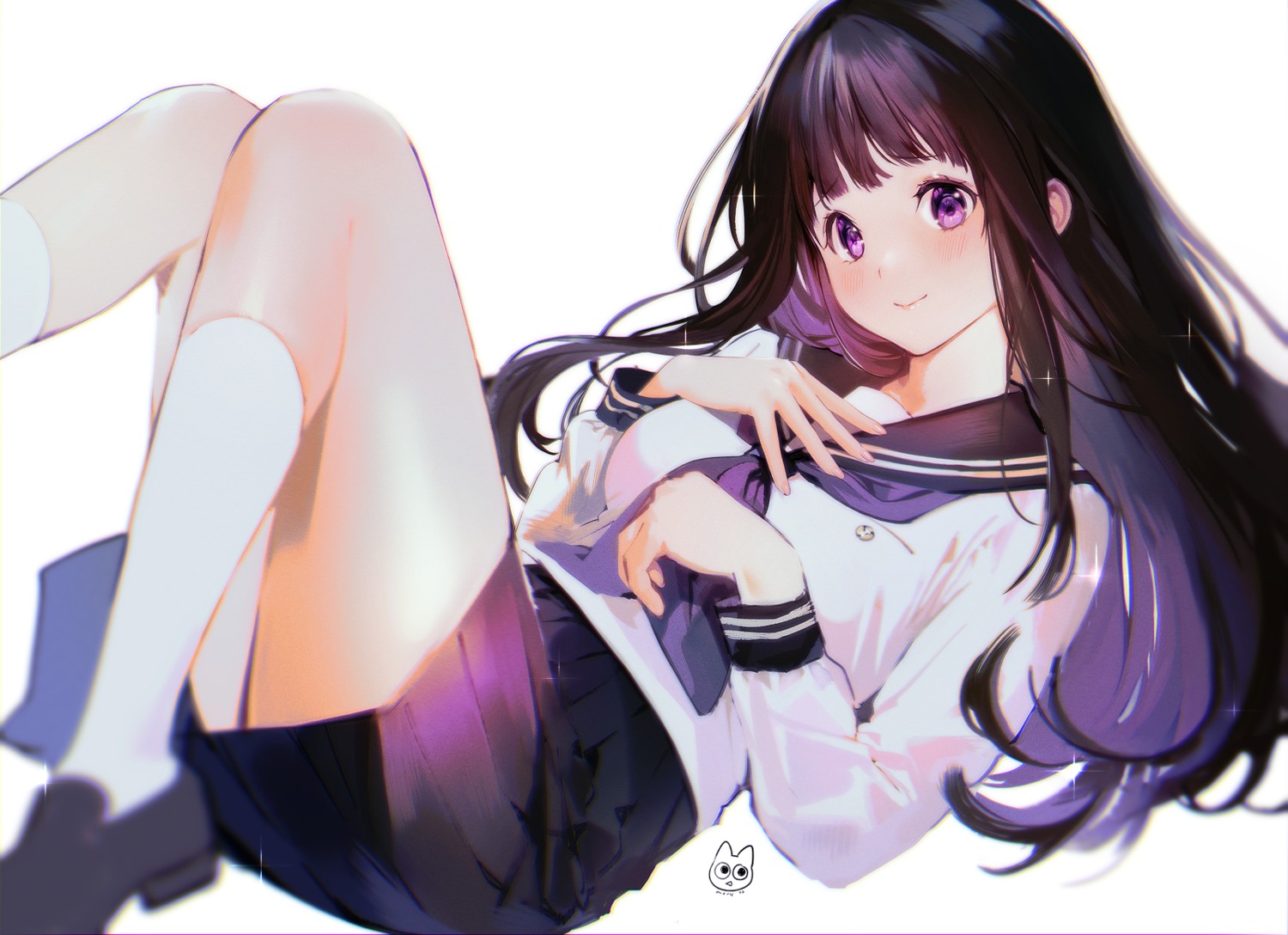 chitanda_eru hyouka mery_(yangmalgage) seifuku skirt_lift