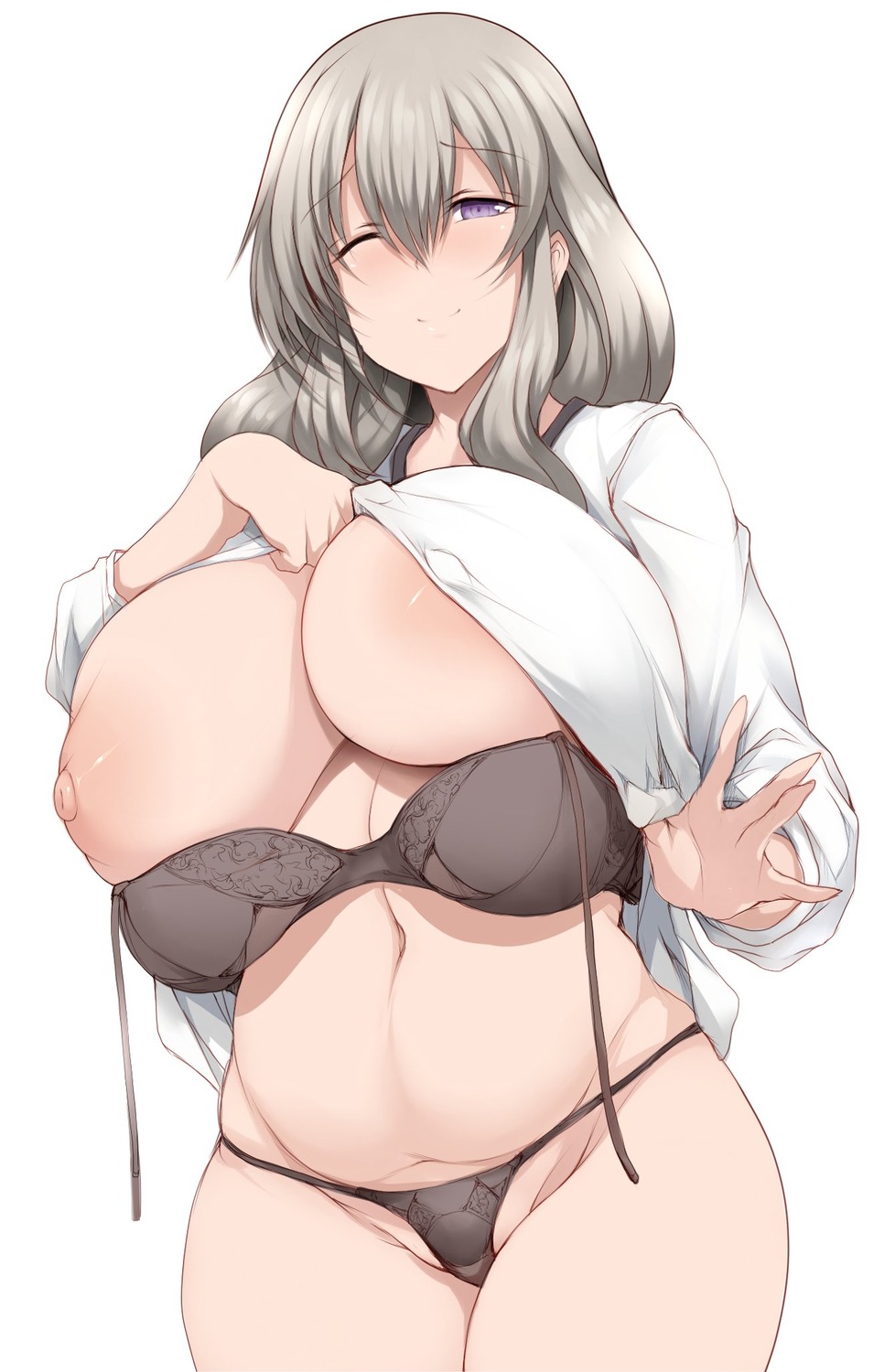 bra breasts nipples pantsu shirt_lift thighhighs thong tsukasawa_takamatsu undressing uzaki-chan_wa_asobi_tai! uzaki_tsuki