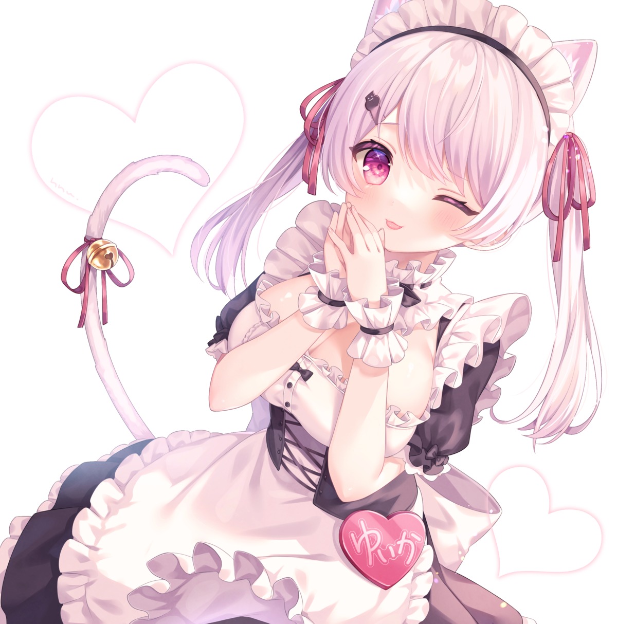 animal_ears komachi_pochi maid nekomimi nijisanji nijisanji_gamers shiina_yuika tail