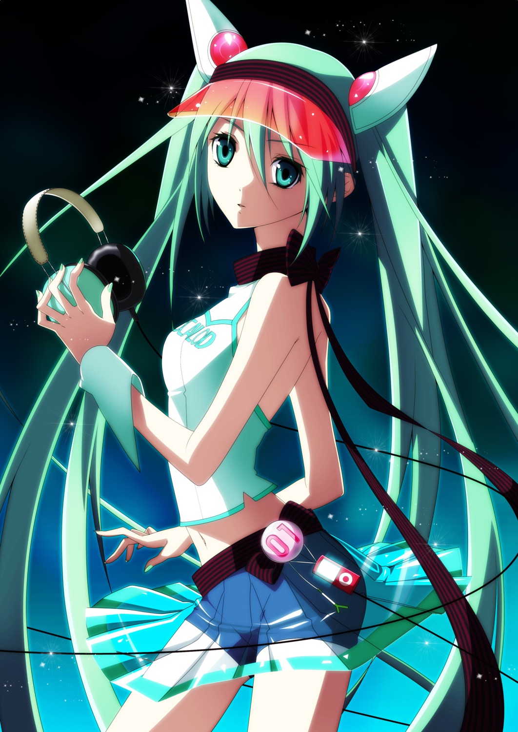 e-megu hatsune_miku headphones vocaloid