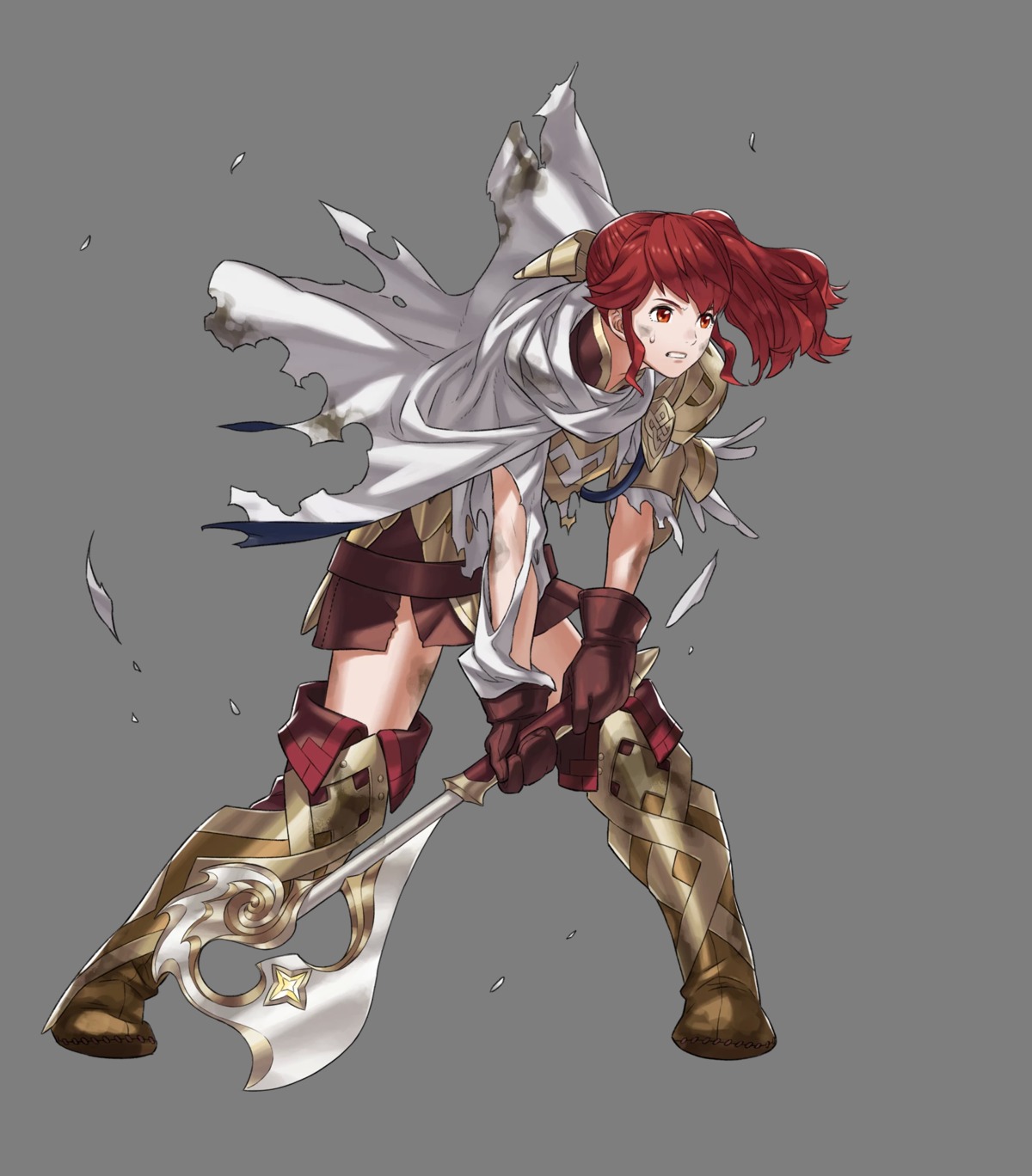 anna_(fire_emblem) armor fire_emblem fire_emblem_heroes kozaki_yuusuke nintendo thighhighs torn_clothes transparent_png weapon