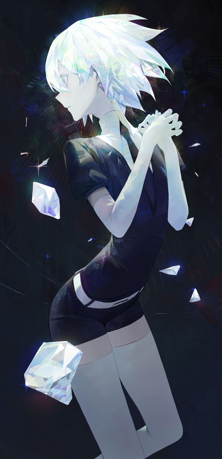 diamond_(houseki_no_kuni) houseki_no_kuni mossi thighhighs