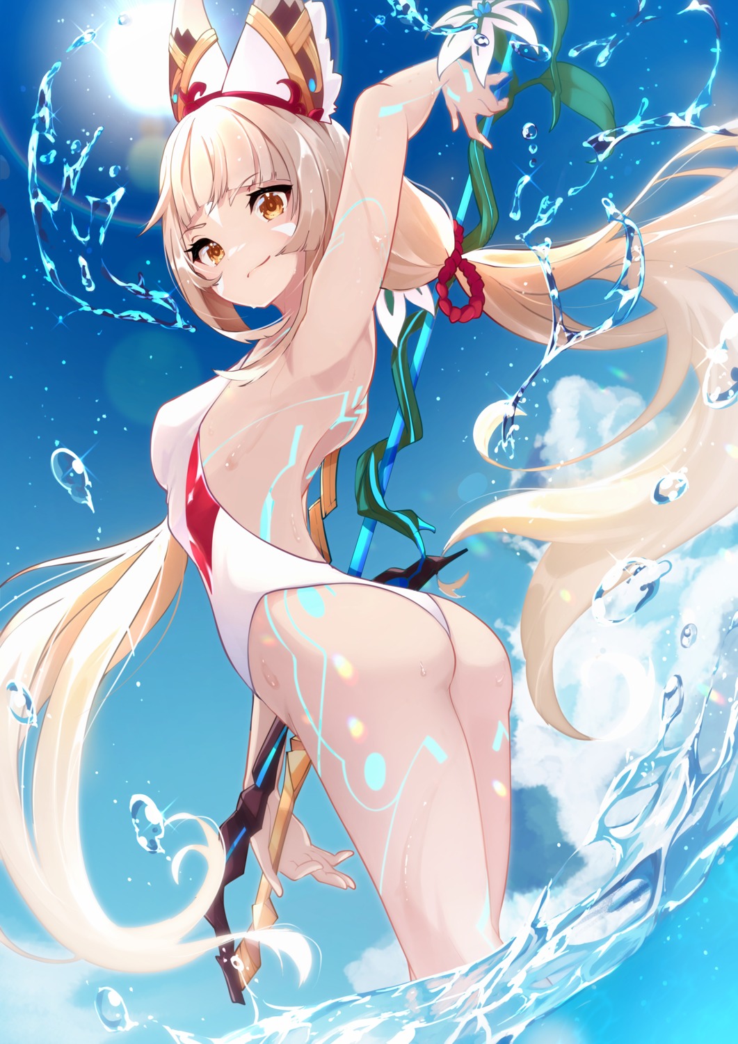 ass niyah risumi swimsuits weapon wet xenoblade xenoblade_chronicles_2