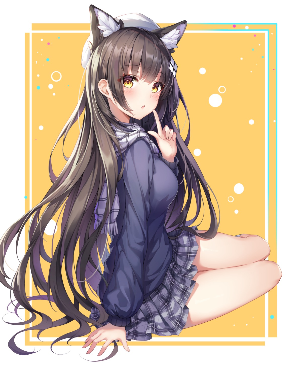 animal_ears dangmyo girls_frontline nekomimi qbz-95_(girls_frontline) seifuku sweater