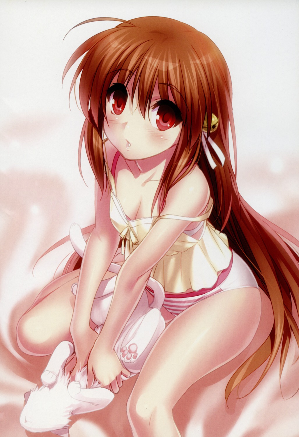 bra cleavage little_busters! natsume_rin pantsu shimapan