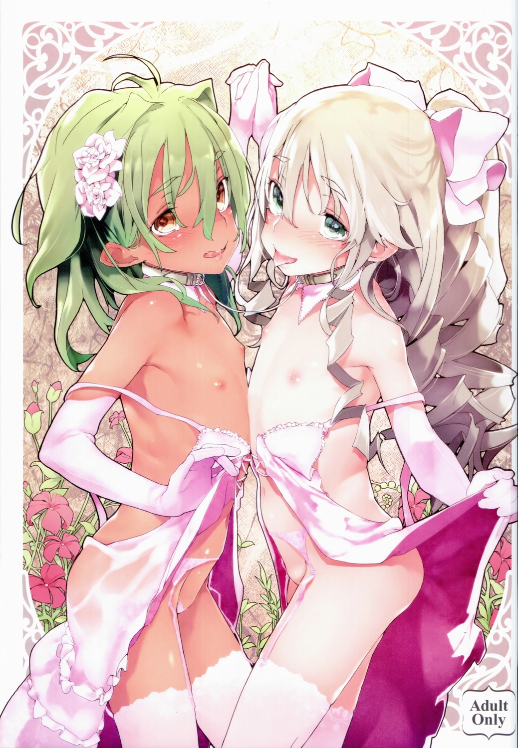 emeralda_kasim garter_belt loli maria_balthasar mochi nipples nopan skirt_lift stockings thighhighs xenogears