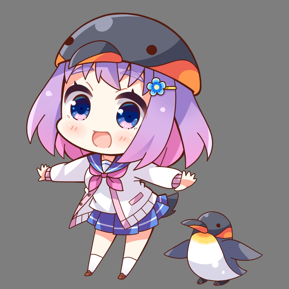 chibi hook houkago_cinderella_2 natsugoe_chiho penguin seifuku sweater tagme tail transparent_png