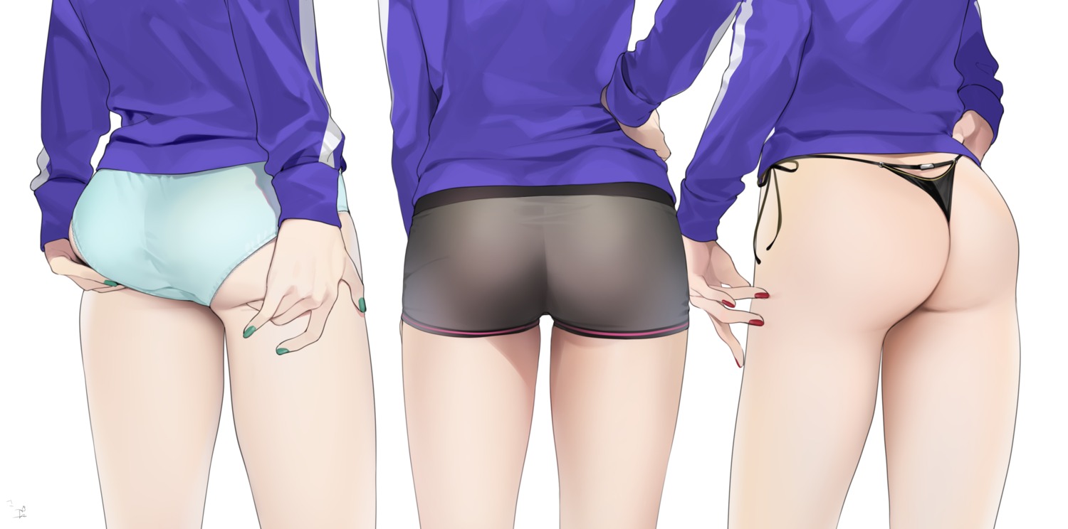 ass ass_grab gym_uniform ohisashiburi pantsu shining_star_(anime) string_panties thong