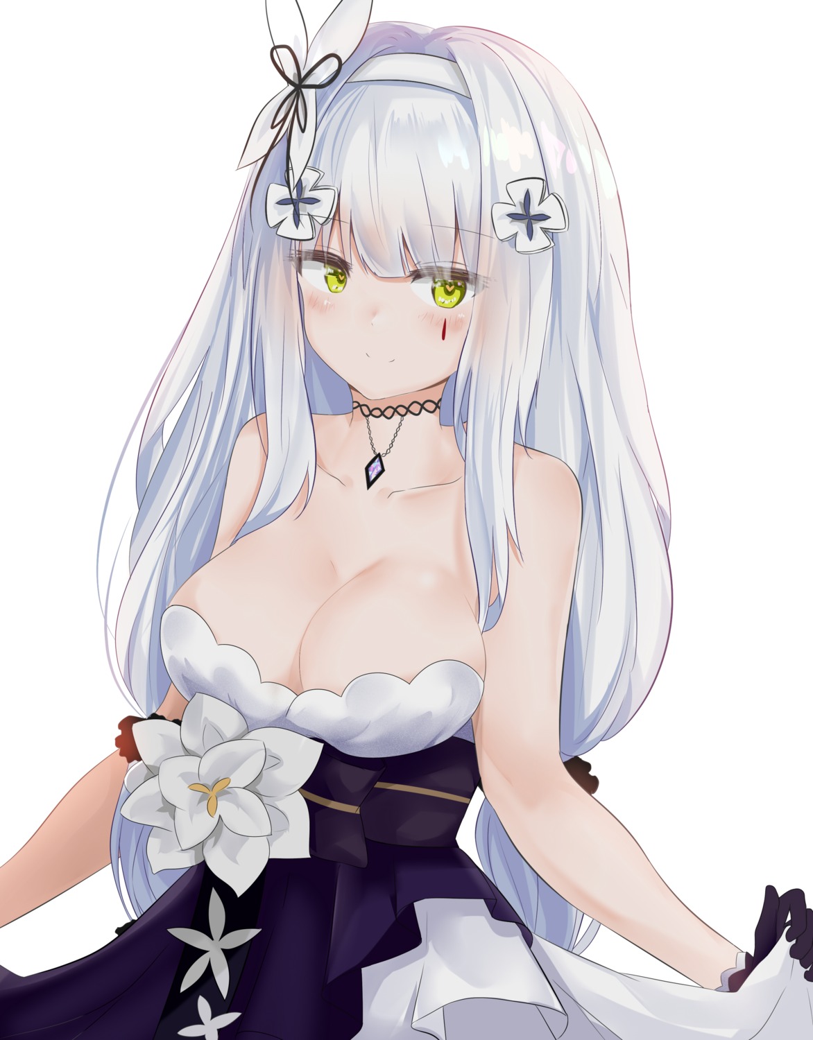 cleavage dress girls_frontline hk416_(girls_frontline) jutaku tattoo