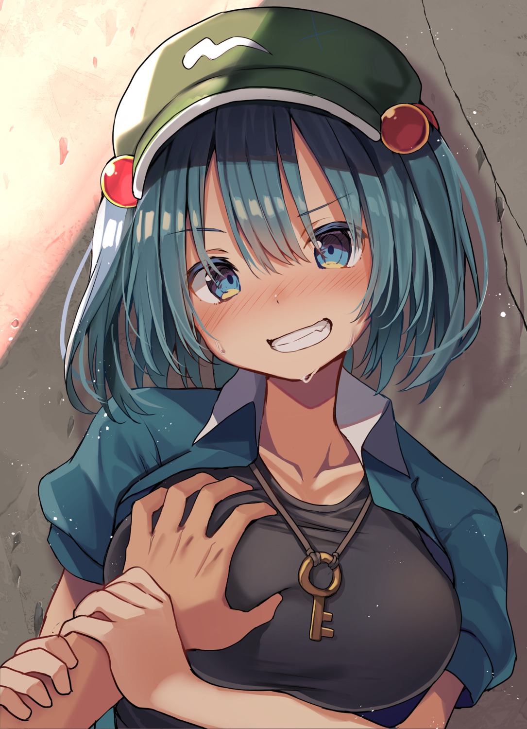 breast_grab kawashiro_nitori mamemochi touhou