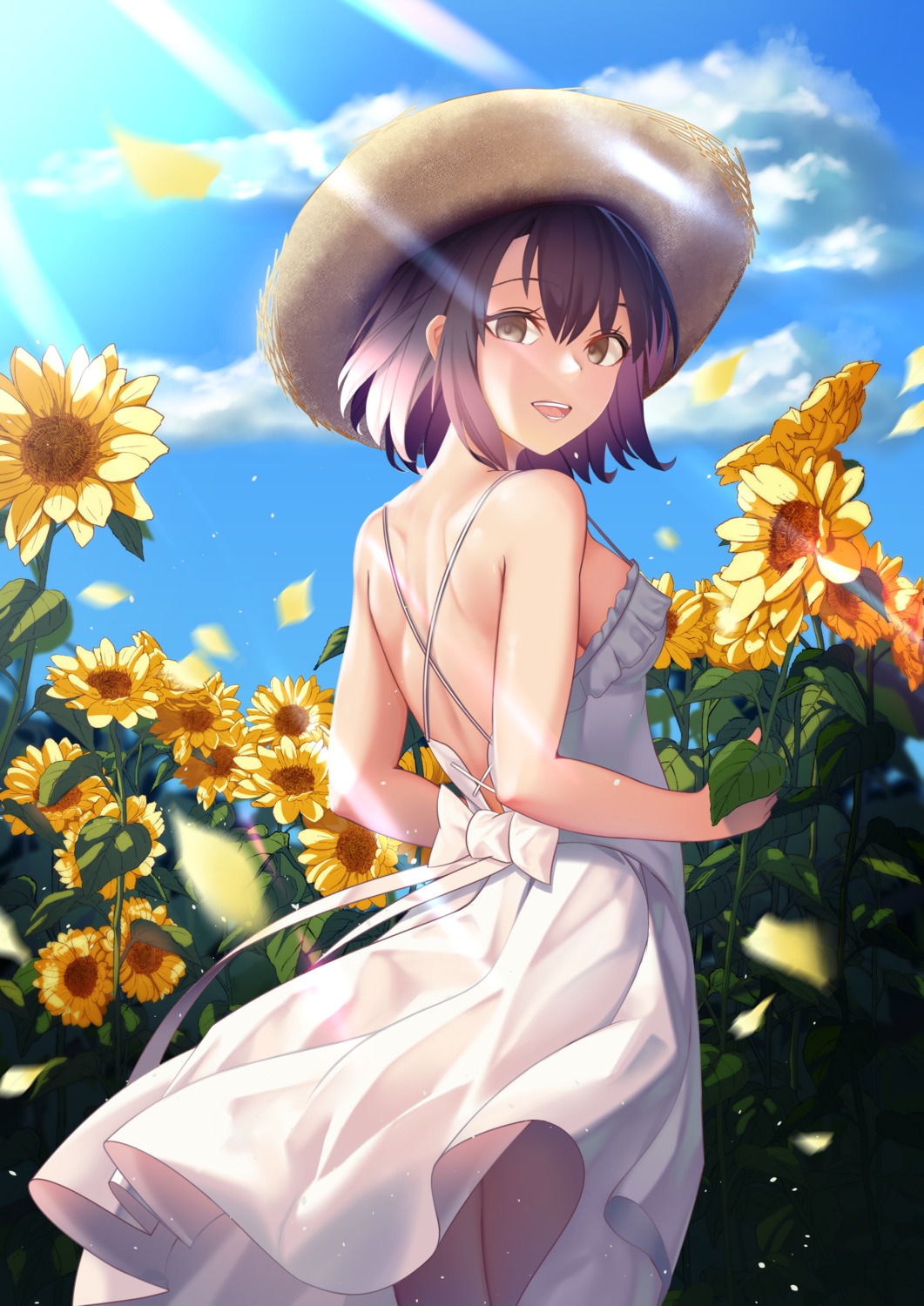 dress katou_megumi no_bra saenai_heroine_no_sodatekata skirt_lift summer_dress yabai-san