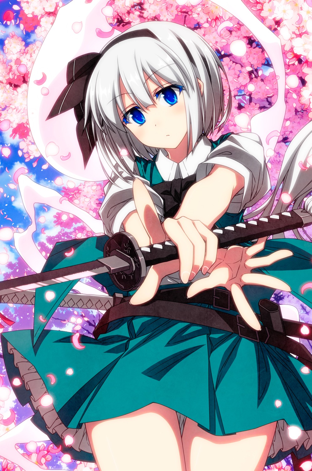 konpaku_youmu sazanami_mio sword touhou