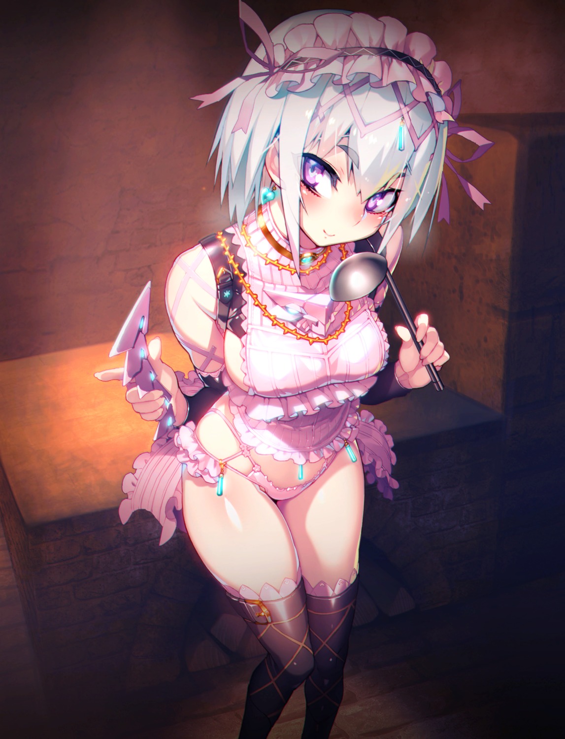 chaika_bogdan fantasia_re:build hitsugi_no_chaika naked_apron namaniku_atk pantsu tagme thighhighs