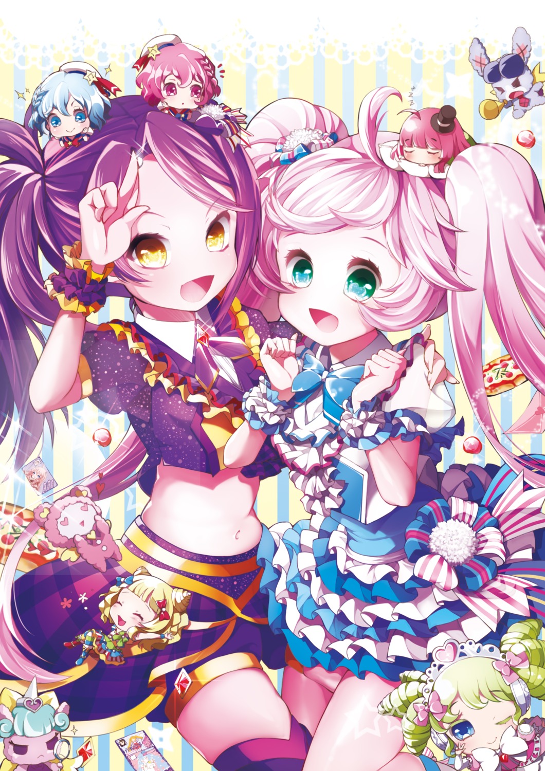 chibi dorothy_west dress falulu_vocaldoll kanola_u kuma_(pripara) leona_west loli manaka_lala minami_mirei pretty_series pripara thighhighs toudou_shion unicorn_(pripara) usagi_(pripara)