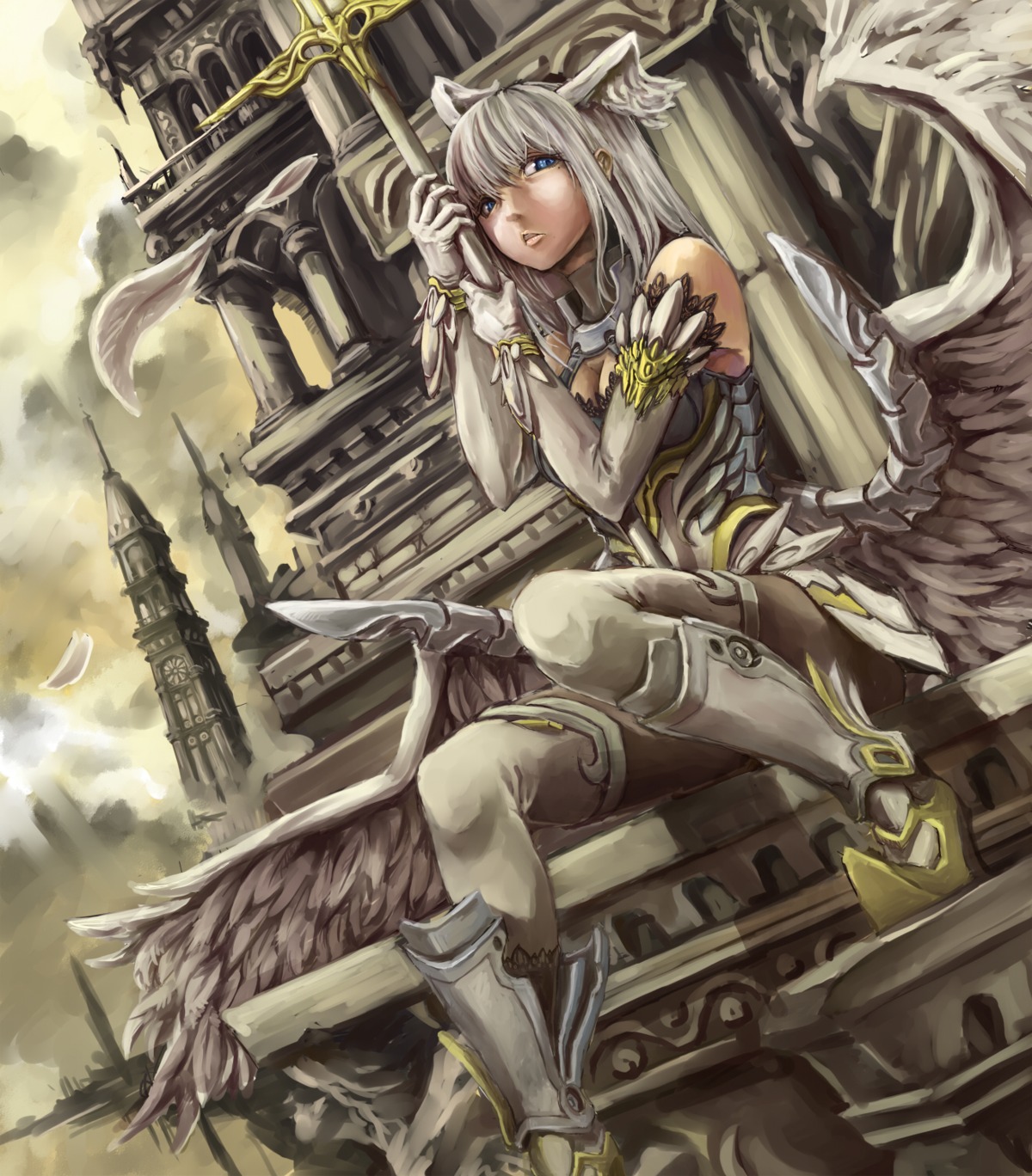 armor bookshelf lord_of_vermilion suzuno_(bookshelf) wings