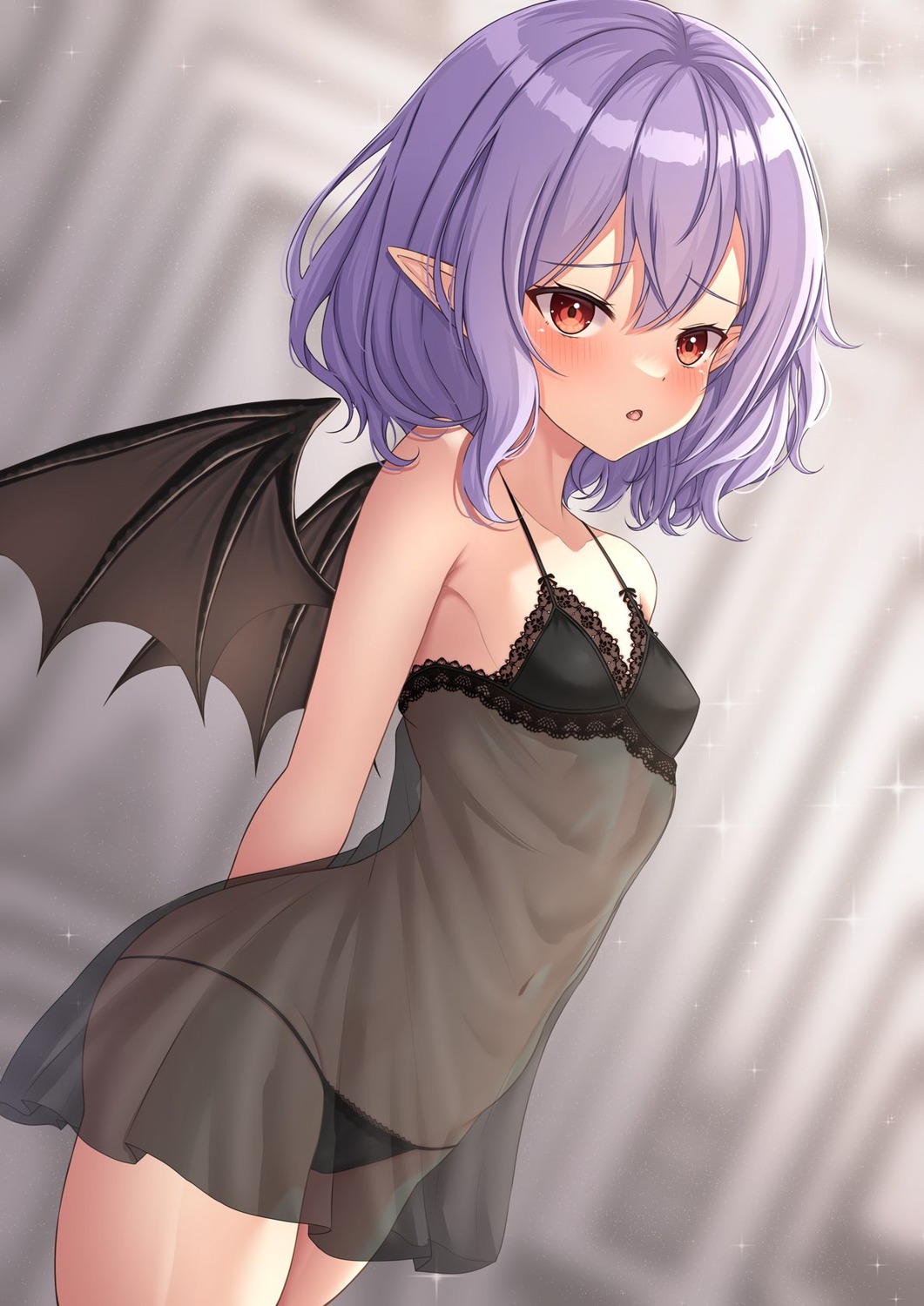 devil lingerie loli pantsu pointy_ears reijing_etrn remilia_scarlet see_through touhou wings