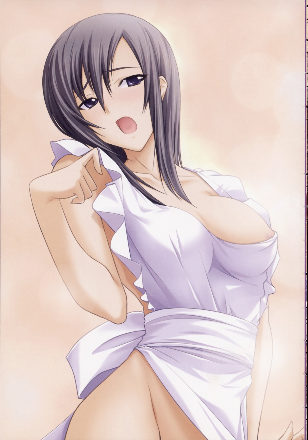 areola cleavage hizuki_shino kawagishi_keitarou naked_apron shin_ringetsu