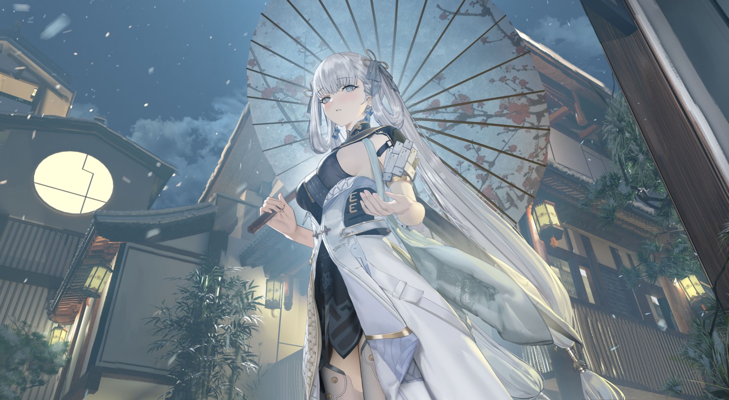 1s44c asian_clothes jinhsi no_bra thighhighs umbrella wuthering_waves