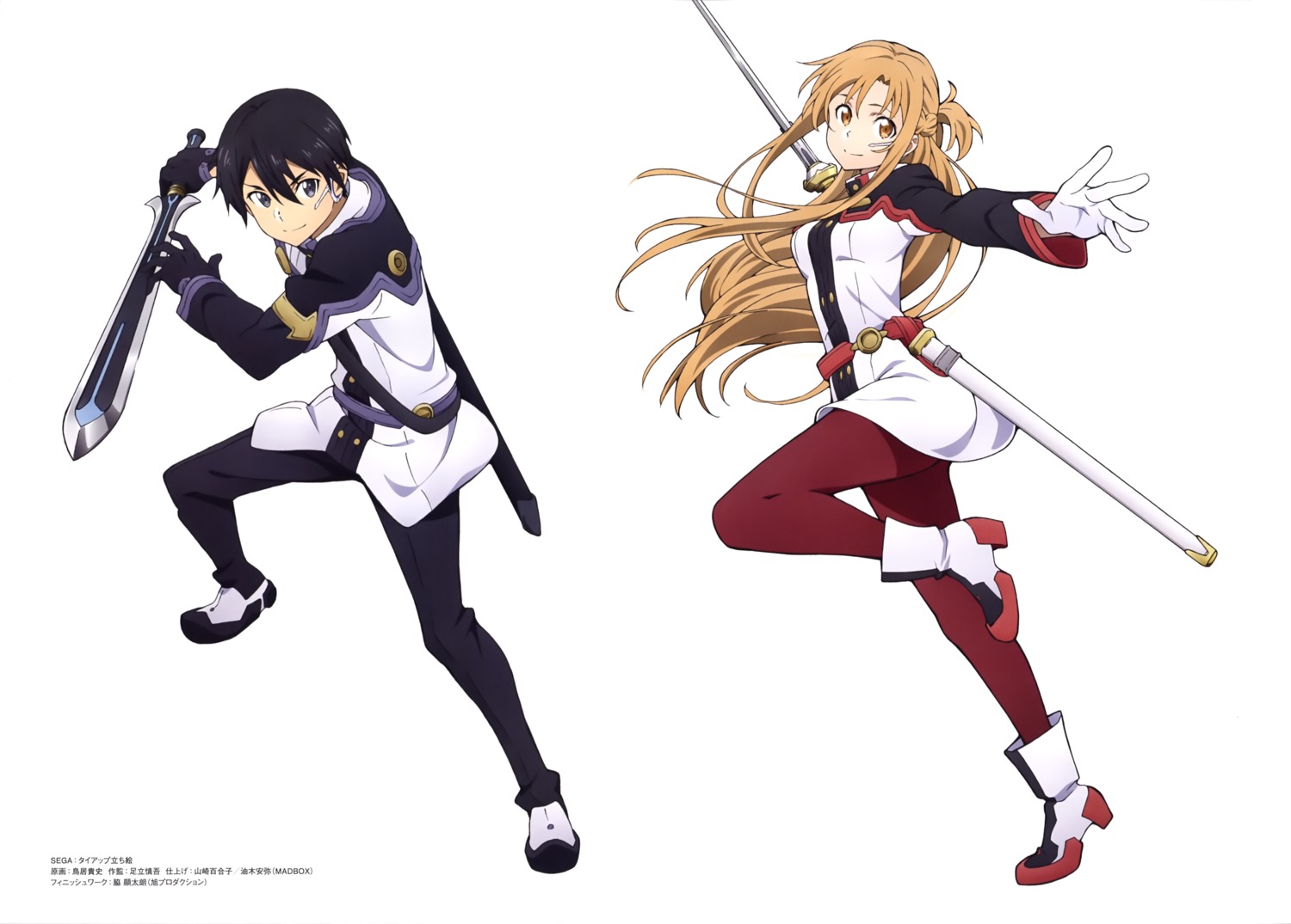 asuna_(sword_art_online) heels kirito pantyhose sword sword_art_online sword_art_online_ordinal_scale torii_takashi uniform