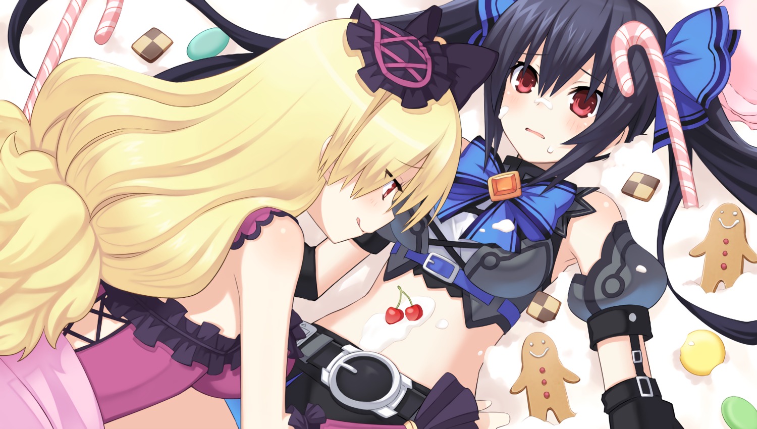 chou_megami_shinkou_noire_gekishin_black_heart choujigen_game_neptune cream game_cg lady_wakku noire tsunako yuri