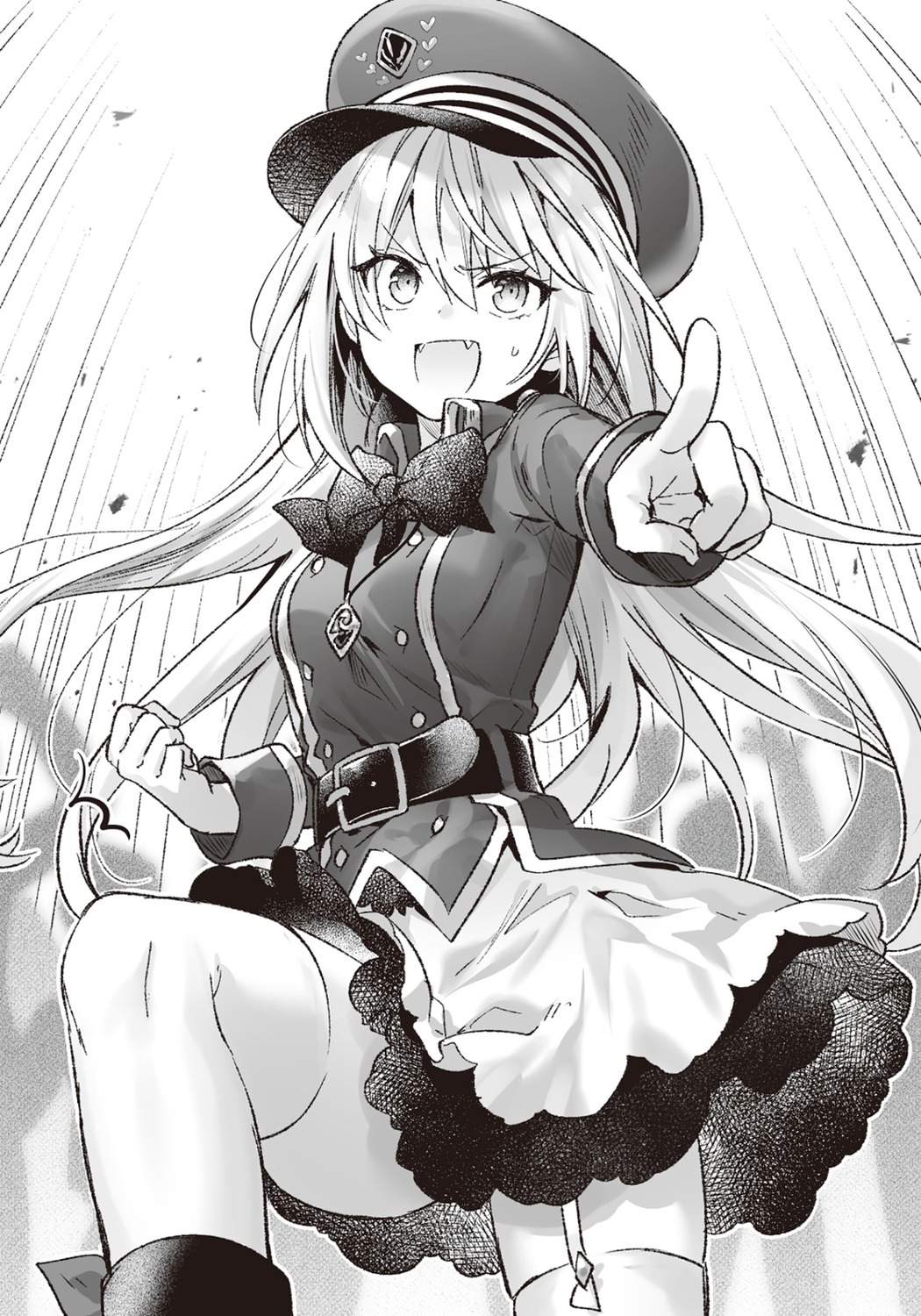 hikikomari_kyuuketsuki_no_monmon monochrome riichu stockings terakomari_gandesblood thighhighs uniform