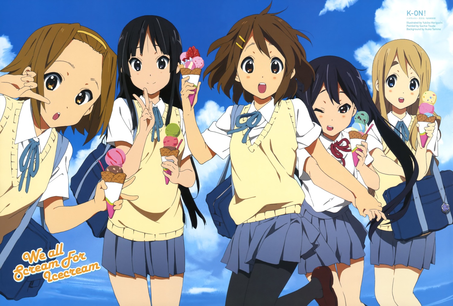 akiyama_mio hirasawa_yui horiguchi_yukiko k-on! kotobuki_tsumugi nakano_azusa pantyhose seifuku tainaka_ritsu