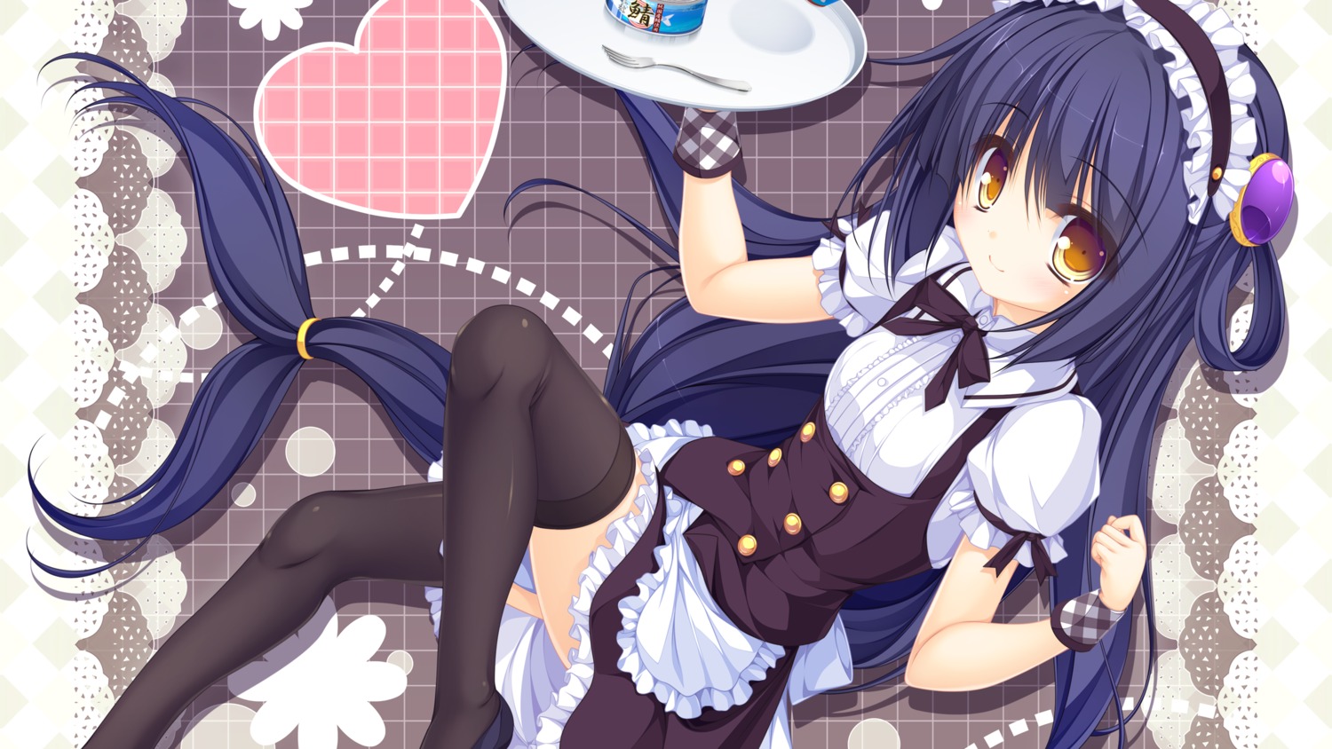 heels kujiragami_no_tearstilla maid mikagami_mamizu riru_whale thighhighs wallpaper whirlpool