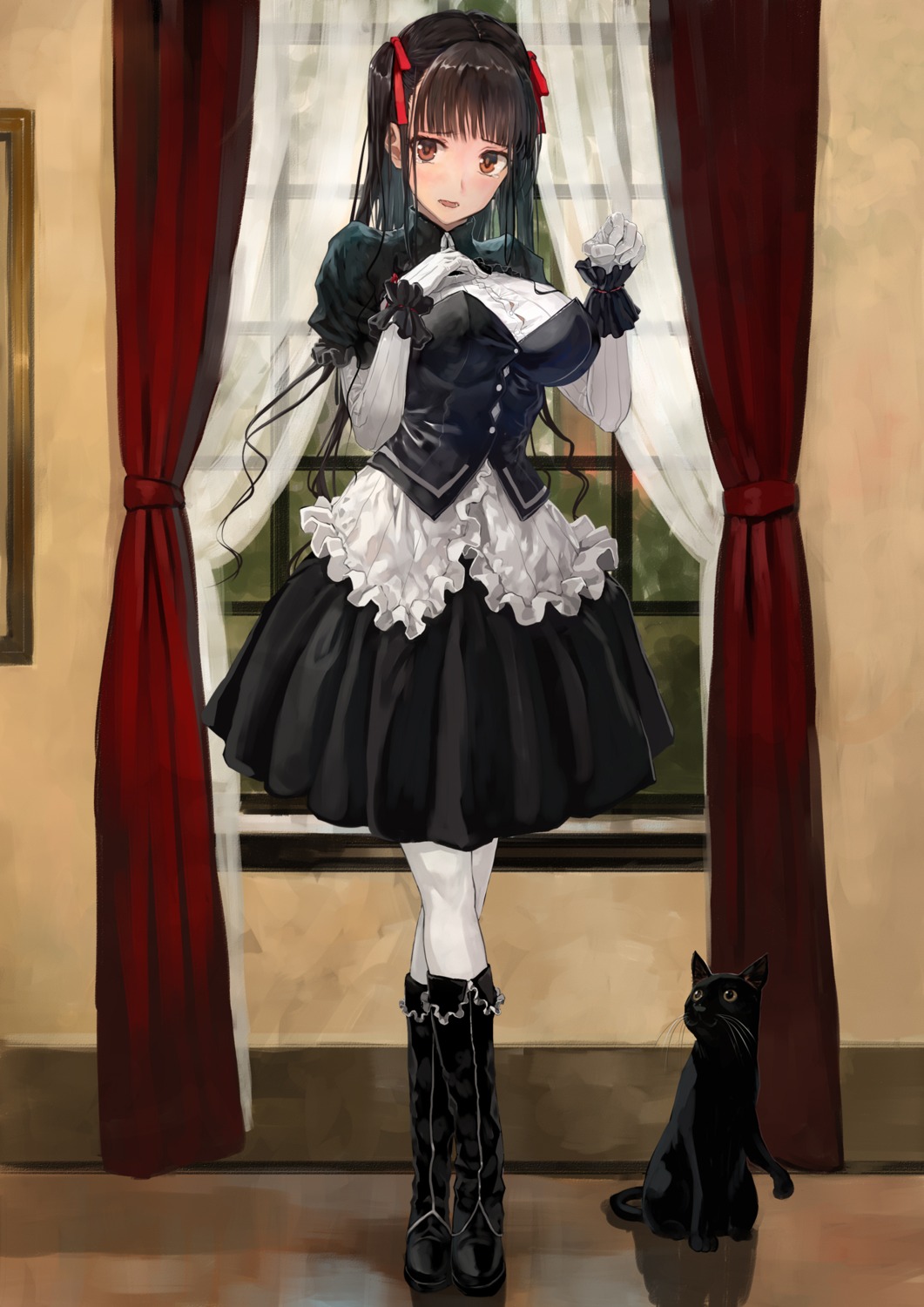 bob dress gothic_lolita lolita_fashion neko pantyhose