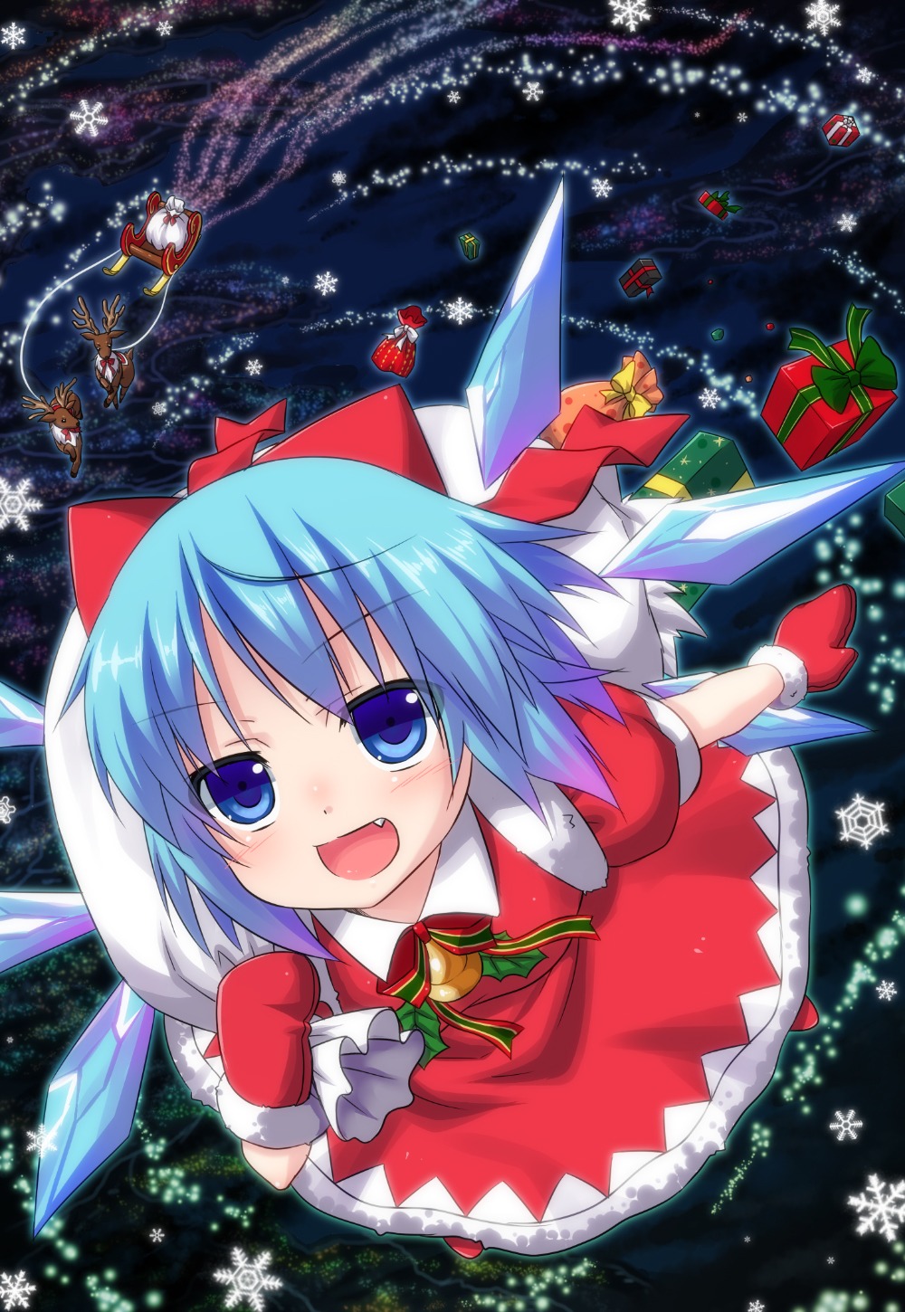 christmas cirno dress touhou yano_mitsuki