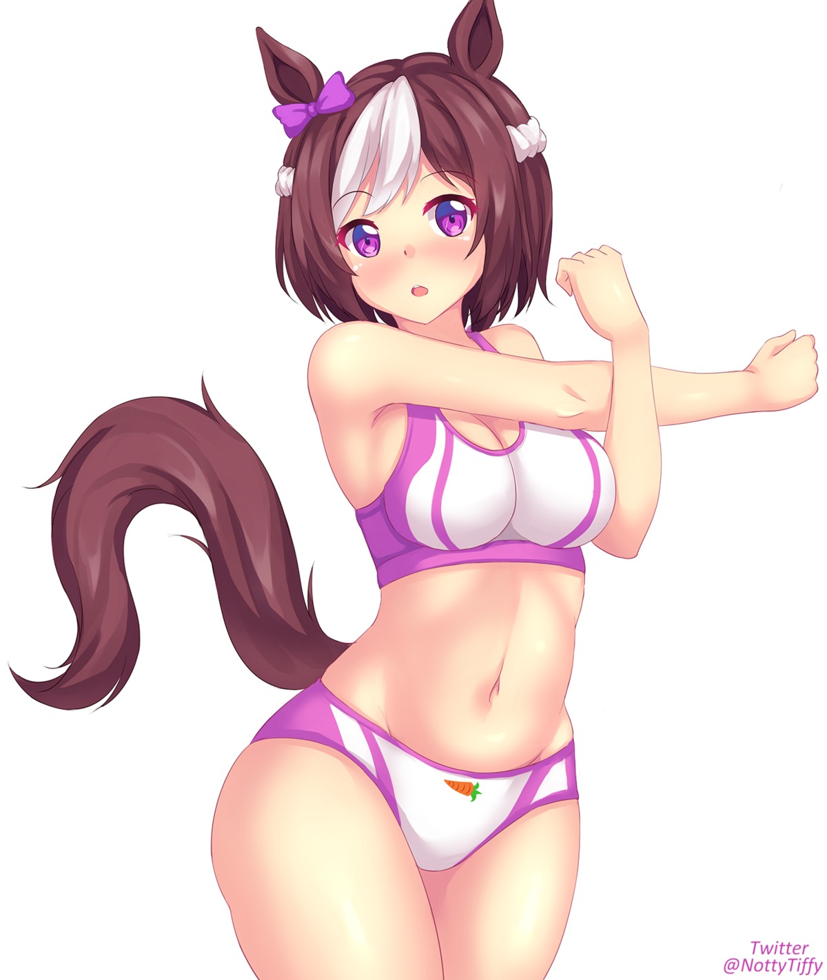 animal_ears buruma cleavage fast-runner-2024 gym_uniform special_week_(umamusume) tail uma_musume_pretty_derby