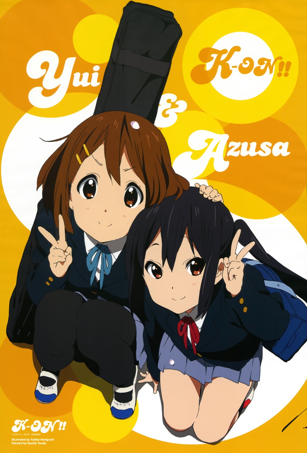 hirasawa_yui horiguchi_yukiko k-on! nakano_azusa pantyhose seifuku