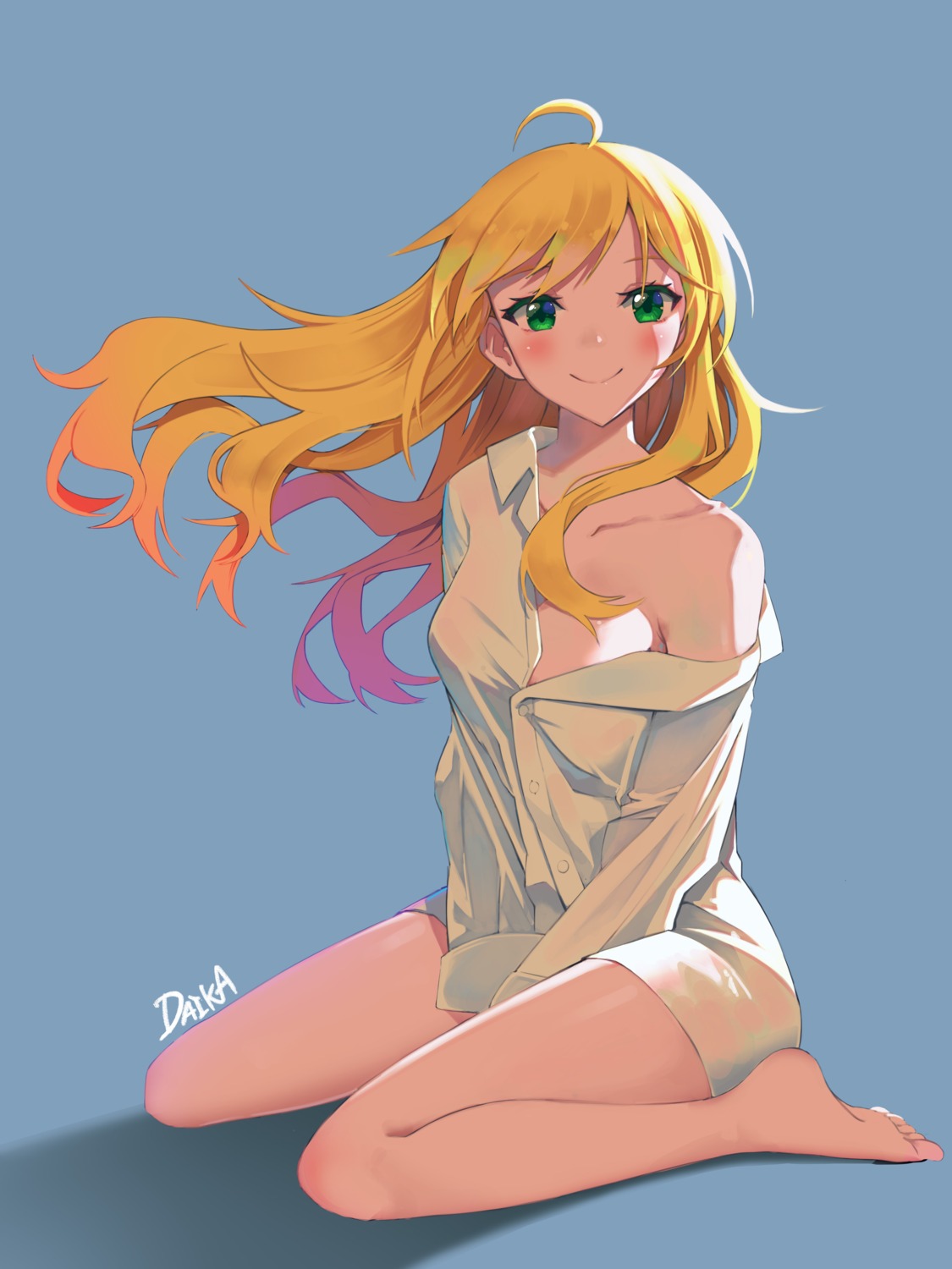 bottomless daika!! dress_shirt hoshii_miki no_bra open_shirt see_through the_idolm@ster