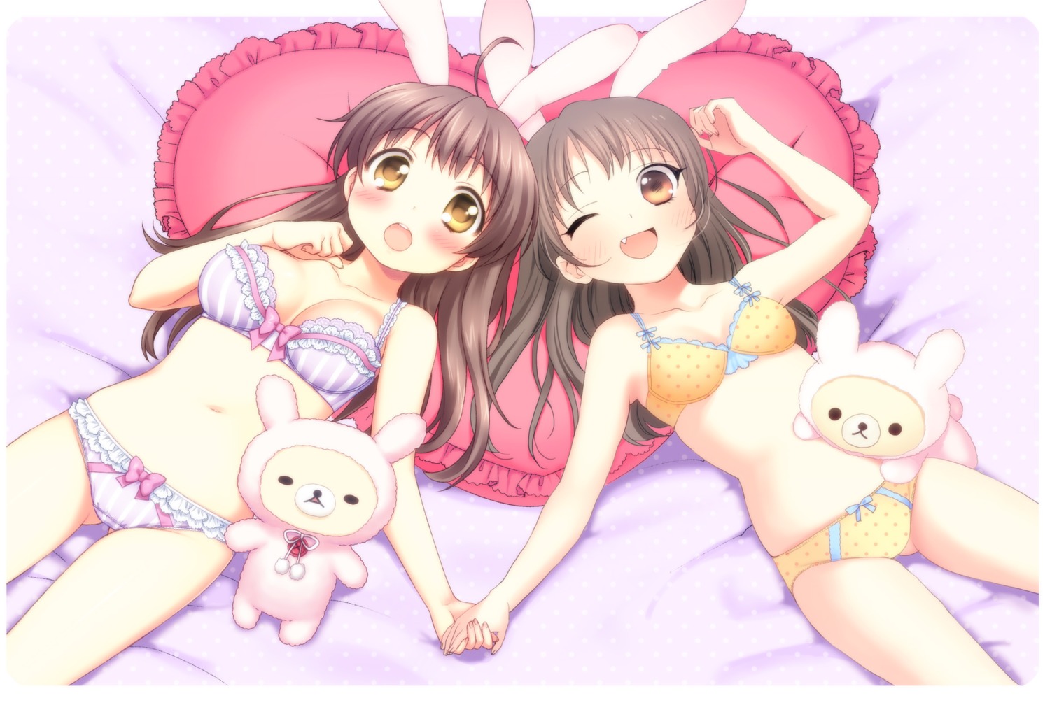 animal_ears bra bunny_ears loli pantsu usashiro_mani