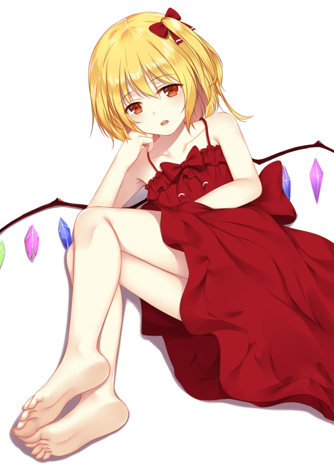 dress feet flan_(seeyouflan) flandre_scarlet touhou wings