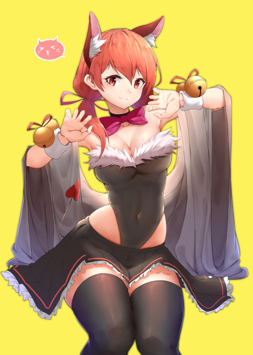 animal_ears kafeifeifeifeifeifei_jiemo_jun leotard nekomimi no_bra thighhighs