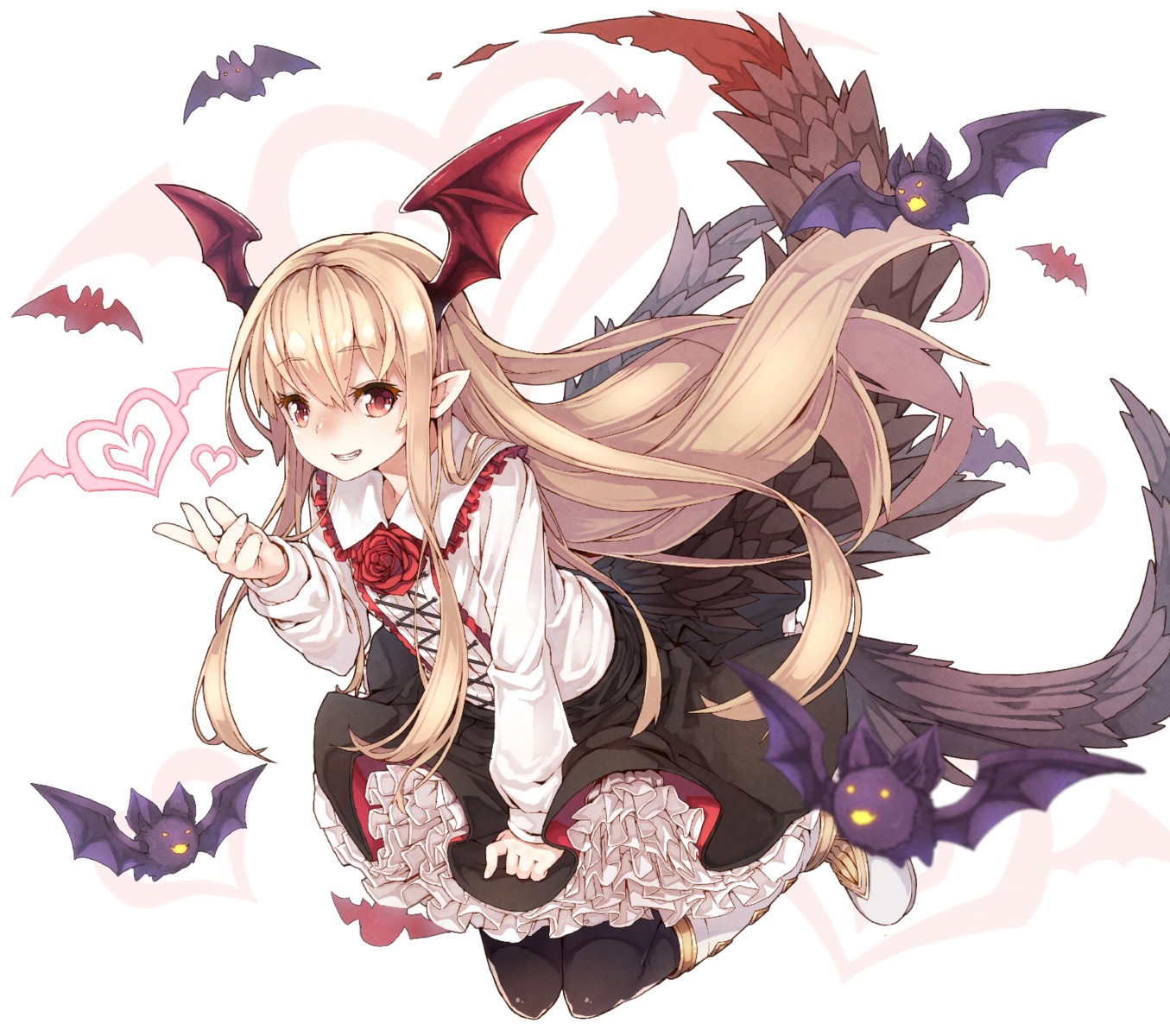 gothic_lolita granblue_fantasy lolita_fashion namake pointy_ears tail vampy_(shingeki_no_bahamut) wings