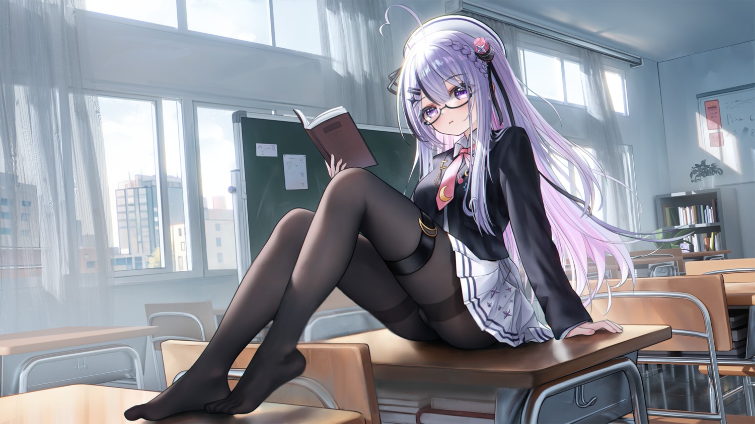 detexted feet garter liht megane pantsu pantyhose photoshop seifuku skirt_lift thong wallpaper