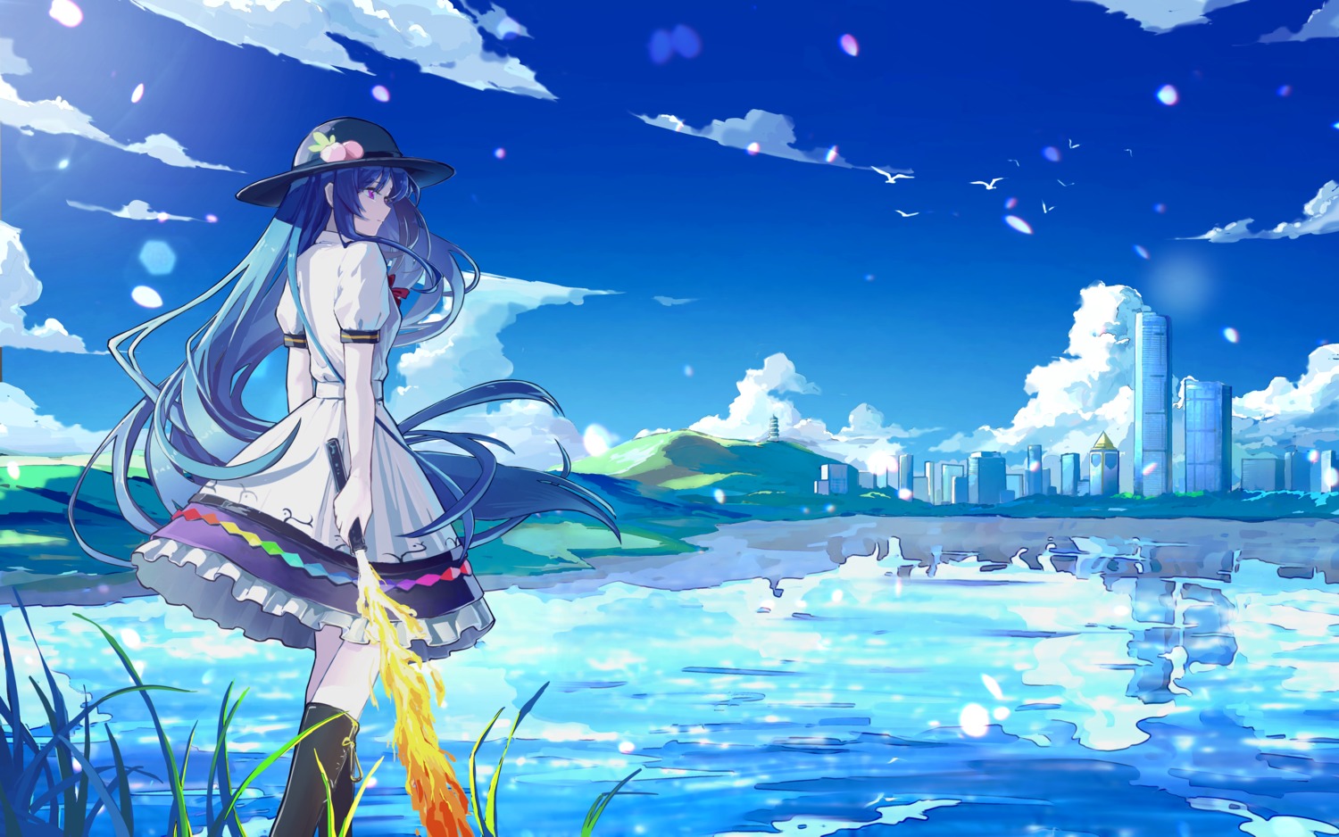 dress er_yi_zhi hinanawi_tenshi landscape sword touhou